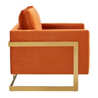 Fauteuil d'appoint du milieu du siècle en velours beige avec pieds dorés, une place