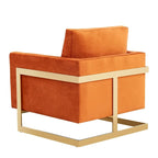 Fauteuil d'appoint du milieu du siècle en velours beige avec pieds dorés, une place