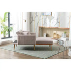 Fauteuil d'appoint en tissu Teddy avec pieds en or rose — Gris / Rose orchidée intense / Jaune / Blanc / Camel / Rose | 1 place