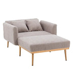 Fauteuil d'appoint en tissu Teddy avec pieds en or rose — Gris / Rose orchidée intense / Jaune / Blanc / Camel / Rose | 1 place