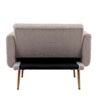 Fauteuil d'appoint en tissu Teddy avec pieds en or rose — Gris / Rose orchidée intense / Jaune / Blanc / Camel / Rose | 1 place