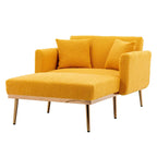 Fauteuil d'appoint en tissu Teddy avec pieds en or rose — Gris / Rose orchidée intense / Jaune / Blanc / Camel / Rose | 1 place