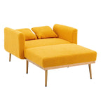 Fauteuil d'appoint en tissu Teddy avec pieds en or rose — Gris / Rose orchidée intense / Jaune / Blanc / Camel / Rose | 1 place