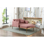 Fauteuil d'appoint en tissu Teddy avec pieds en or rose — Gris / Rose orchidée intense / Jaune / Blanc / Camel / Rose | 1 place