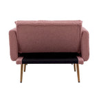Fauteuil d'appoint en tissu Teddy avec pieds en or rose — Gris / Rose orchidée intense / Jaune / Blanc / Camel / Rose | 1 place