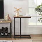 Ensemble de 3 tables basses et tables d'appoint en C noir/gris/marron pour salon