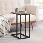 Ensemble de 3 tables basses et tables d'appoint en C noir/gris/marron pour salon