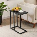 Ensemble de 3 tables basses et tables d'appoint en C noir/gris/marron pour salon