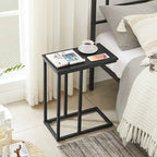 Ensemble de 3 tables basses et tables d'appoint en C noir/gris/marron pour salon