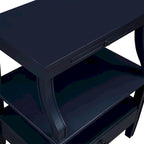Table d'appoint à 3 niveaux avec tiroir et tablette coulissante, Bleu Marine / Gris Antique / Blanc Antique