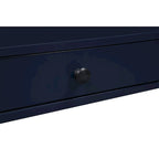 Table d'appoint à 3 niveaux avec tiroir et tablette coulissante, Bleu Marine / Gris Antique / Blanc Antique