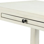 Table d'appoint à 3 niveaux avec tiroir et tablette coulissante, Bleu Marine / Gris Antique / Blanc Antique