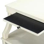 Table d'appoint à 3 niveaux avec tiroir et tablette coulissante, Bleu Marine / Gris Antique / Blanc Antique