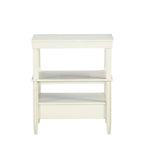 Table d'appoint à 3 niveaux avec tiroir et tablette coulissante, Bleu Marine / Gris Antique / Blanc Antique
