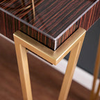 Console plateau verre marron/doré, 101,6 cm L — 1 pièce