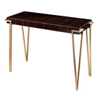 Console plateau verre marron/doré, 101,6 cm L — 1 pièce