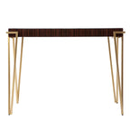 Console plateau verre marron/doré, 101,6 cm L — 1 pièce