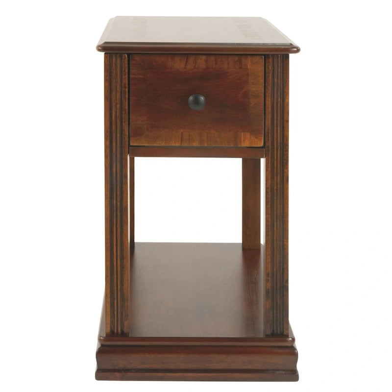 Table d'appoint contemporaine marron – Dessus en bois, 1 personne