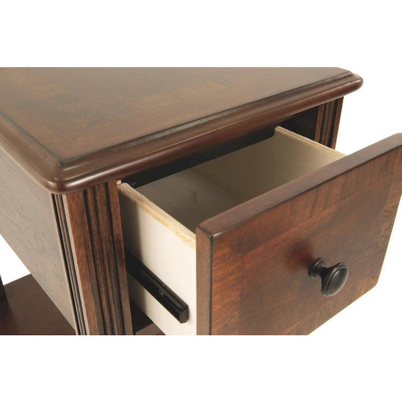 Table d'appoint contemporaine marron – Dessus en bois, 1 personne