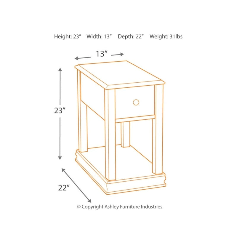 Table d'appoint contemporaine marron – Dessus en bois, 1 personne