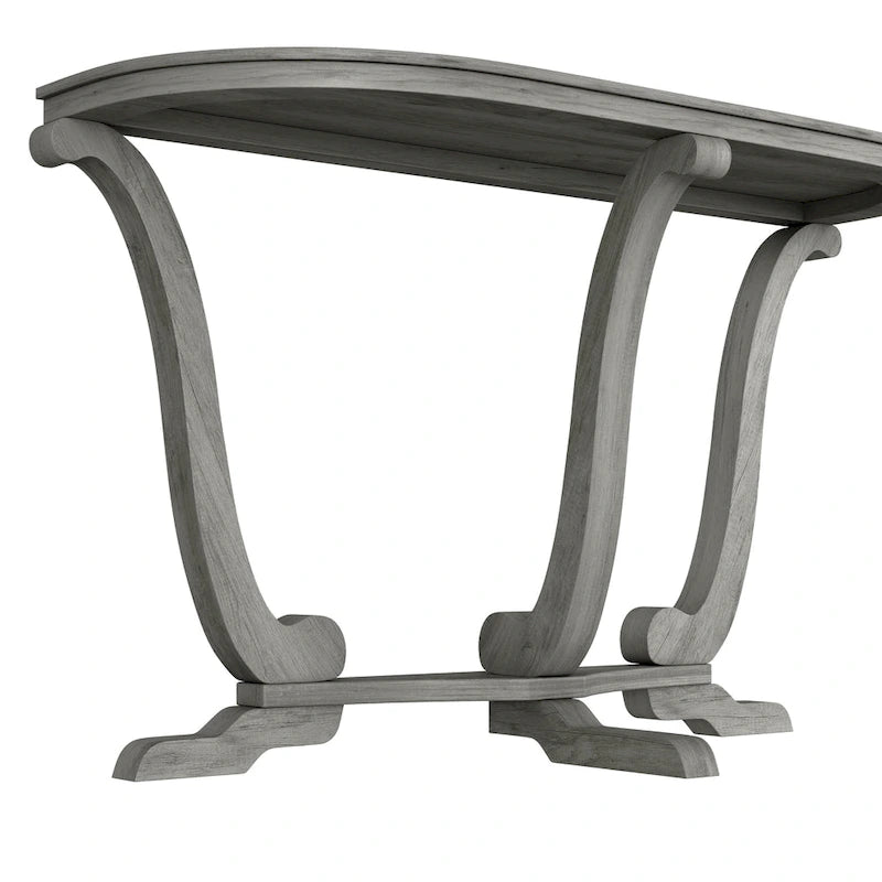 Console demi-ovale en chêne gris vintage, 48 po L x 16 po P x 29 po H