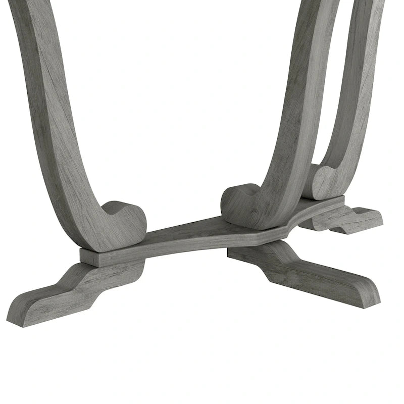 Console demi-ovale en chêne gris vintage, 48 po L x 16 po P x 29 po H