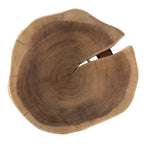 Table d'appoint ronde avec plateau à bords naturels marron/noir – Plateau en bois, pieds en métal noir, 1 personne