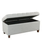 Banc de rangement capitonné bleu clair – 1 place