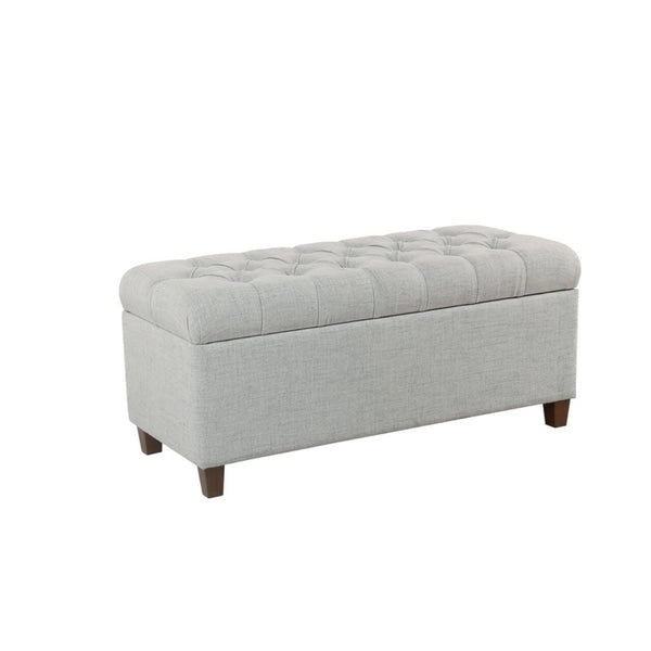 Banc de rangement capitonné bleu clair – 1 place