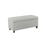 Banc de rangement capitonné bleu clair – 1 place
