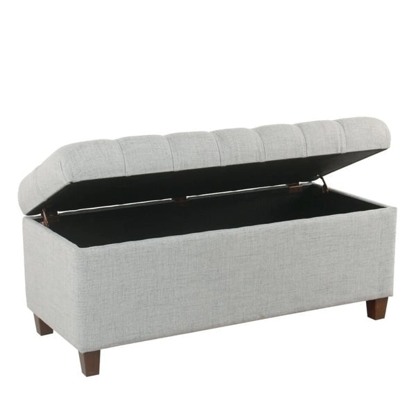 Banc de rangement capitonné bleu clair – 1 place