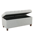 Banc de rangement capitonné bleu clair – 1 place
