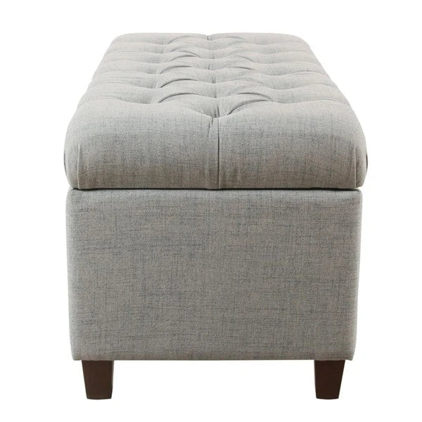Banc de rangement capitonné bleu clair – 1 place