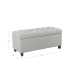 Banc de rangement capitonné bleu clair – 1 place