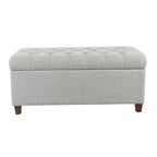 Banc de rangement capitonné bleu clair – 1 place