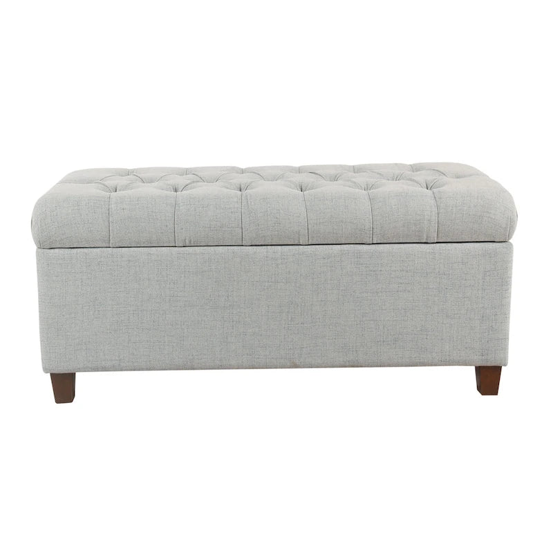 Banc de rangement capitonné bleu clair – 1 place