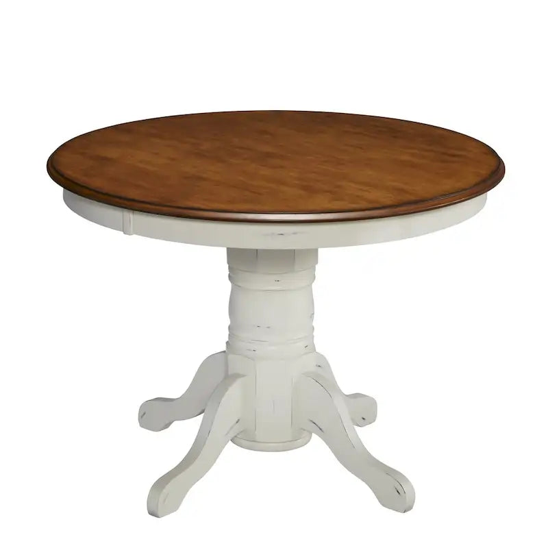 Table à manger ronde sur pied Off-White / Noir, 4 places