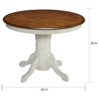 Table à manger ronde sur pied Off-White / Noir, 4 places
