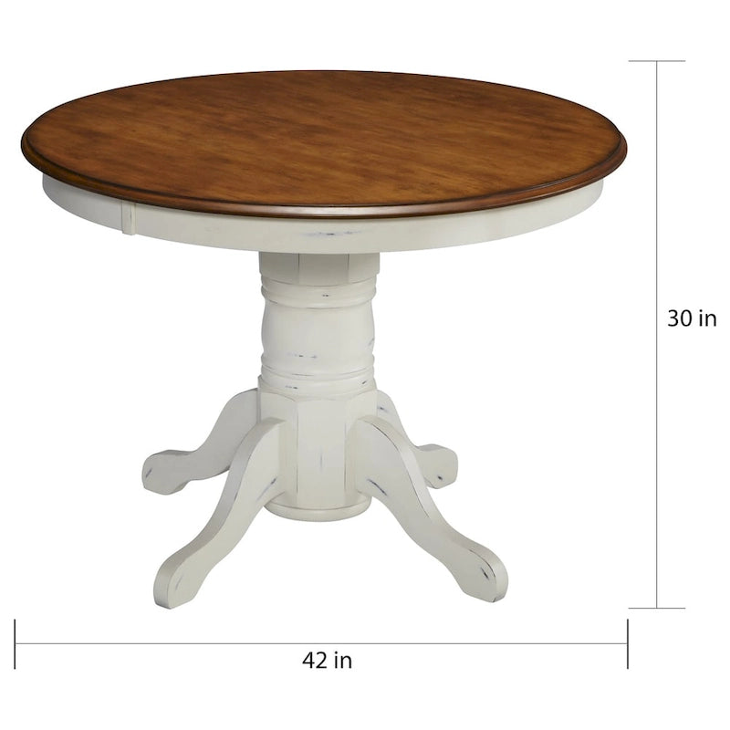 Table à manger ronde sur pied Off-White / Noir, 4 places