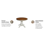 Table à manger ronde sur pied Off-White / Noir, 4 places