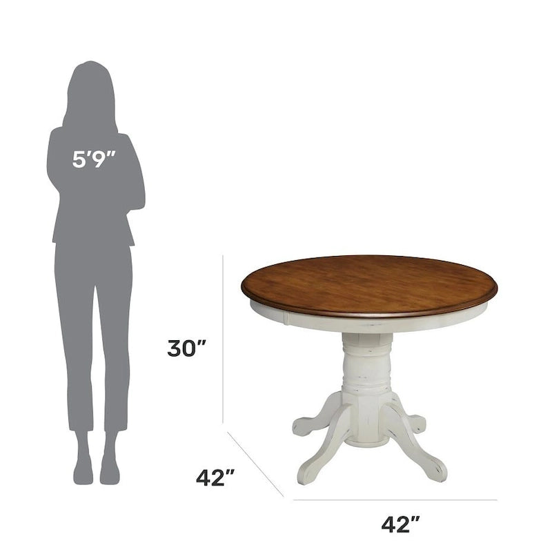 Table à manger ronde sur pied Off-White / Noir, 4 places