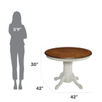 Table à manger ronde sur pied Off-White / Noir, 4 places
