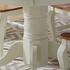 Table à manger ronde sur pied Off-White / Noir, 4 places