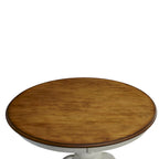 Table à manger ronde sur pied Off-White / Noir, 4 places
