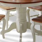 Table à manger ronde sur pied Off-White / Noir, 4 places