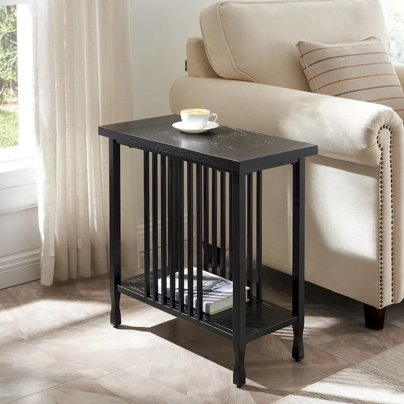 Petite table d'appoint – Brun/noir et noir délavé, 1 personne