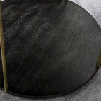 Table ronde à 2 niveaux avec étagère de rangement – Naturel/Noir, Table d'entrée / Basse / d'appoint, 1 à 4 places assises