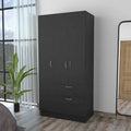 Armoire penderie 2 portes 1 tiroir noire/blanche