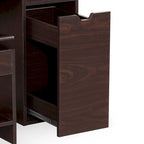 Ensemble de coiffeuse et tabouret de rangement pour 1 personne en noyer foncé, 36 po