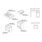 Ensemble de coiffeuse et tabouret de rangement pour 1 personne en noyer foncé, 36 po